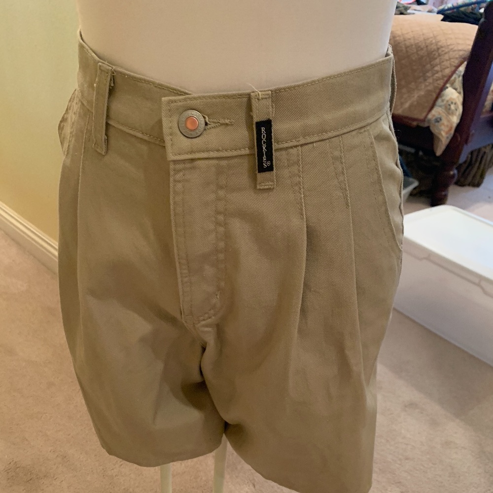 Vintage pleated khaki women's shorts